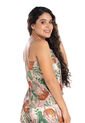 Camisa Tiras en Satín Estampado Tigres Tania  Rosa de Tania