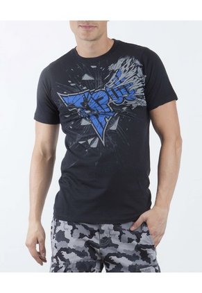 Camiseta Tapout  Negro-Azul