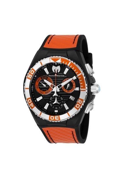 Reloj Para Hombre Technomarine Cruise Tm-115178 Negro Naranja