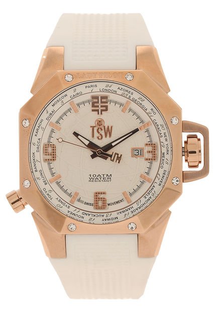 Reloj  Blanco-Dorado TECHNOSPORT