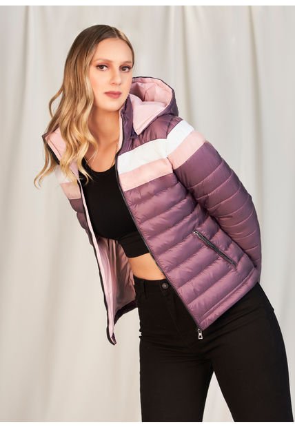 Chaqueta Mujer Corta Acolchada, Combinada Lila Tellenzi Kasandra