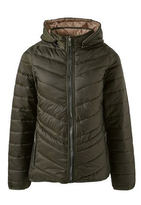 Chaqueta Mujer Corta Acolchada, Combinada Verde-Beige Tellenzi Amelia