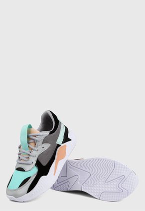 Tenis Gris-Verde Menta-Negro-Blanco Tellenzi