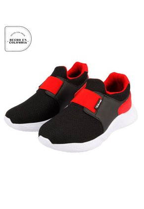 Tenis Infantil Negro Rojo Tellenzi 134