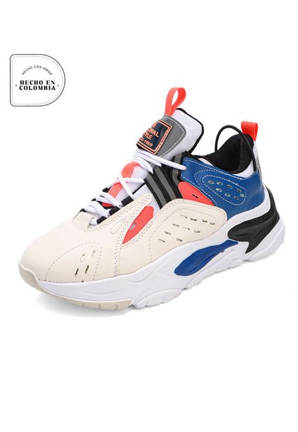 Tenis Sneakers Hombre Beige-Negro Tellenzi Tokio