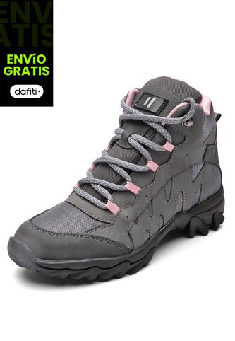 Bota Outdoor Mujer Gris-Rosa Tellenzi 9-6924 Tellenzi