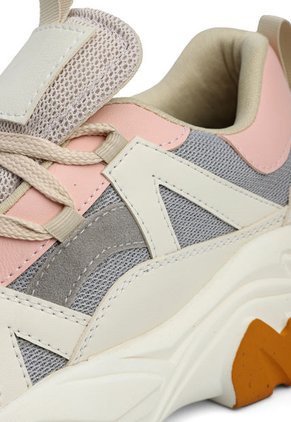 Tenis Lifestyle Beige-Gris-Rosa Tellenzi