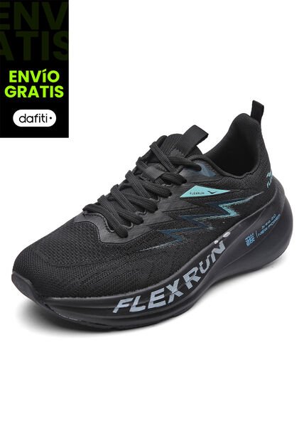 Tenis Running Hombre Negro-Verde Tellenzi H-032