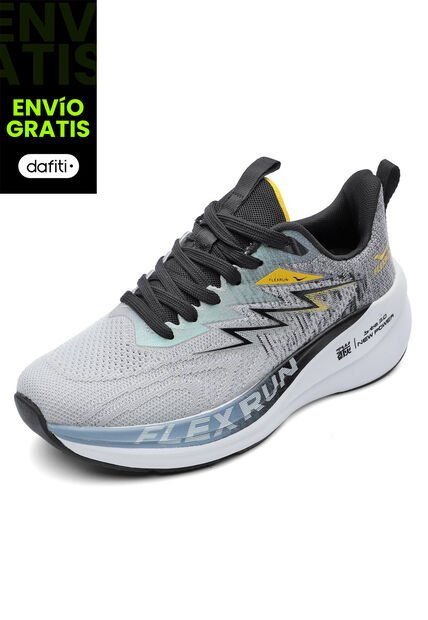 Tenis Running Hombre Gris-Amarillo Tellenzi H-032