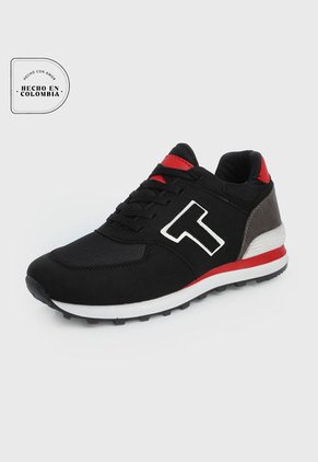 Tenis Lifestyle Negro-Blanco-Rojo Tellenzi