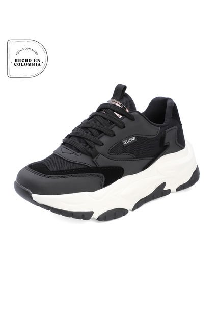 Tenis Sneakers Dama Negro Tellenzi 428