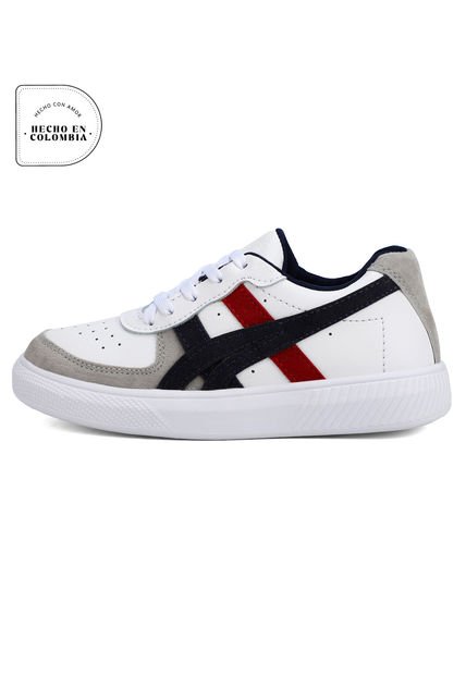 Tenis Infantil Blanco*Gris Tellenzi 886J