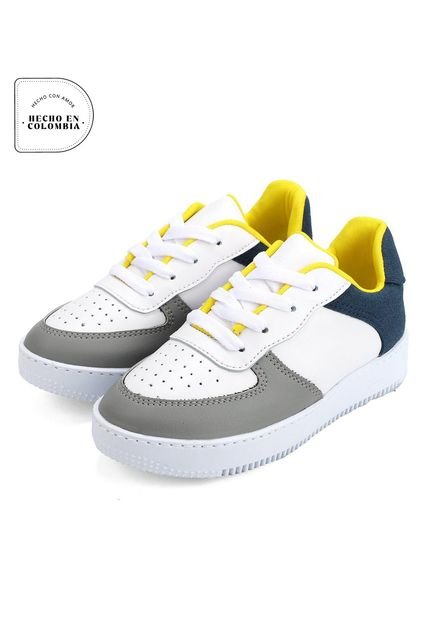 Tenis Infantil Gris*Blanco A2108