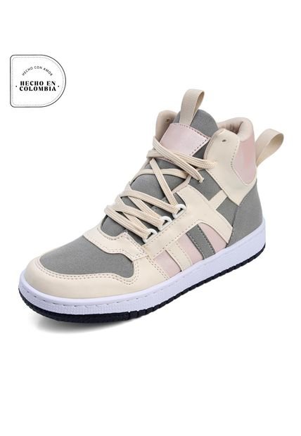 Tenis Tipo Botín Dama Beige-Nude Tellenzi DP2030