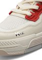 Tenis Sneakers Dama Beige-Rojo Tellenzi D711 de Tellenzi