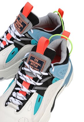 Tenis Sneakers Hombre Beige-Azul Tellenzi Tokio