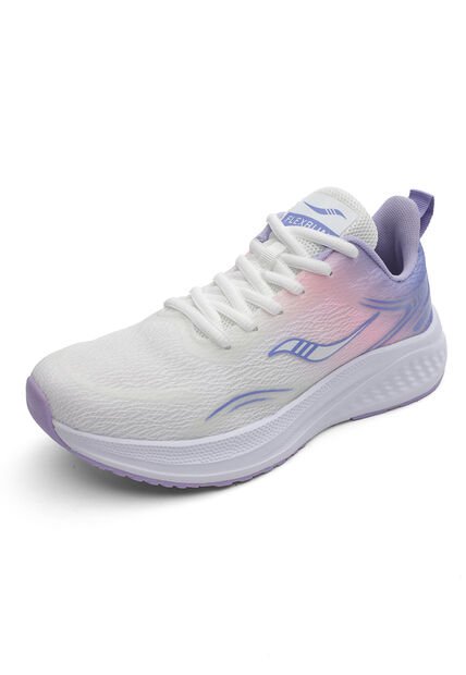 Tenis Running Mujer Blanco-Lila Tellenzi D-053