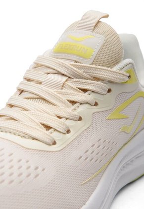 Tenis Running Mujer Beige-Amarillo Tellenzi D-051