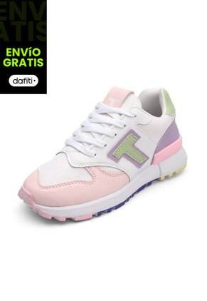 Tenis Sneakers Dama Blanco-Rosa Tellenzi 4844