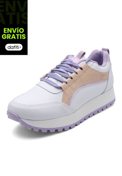 Tenis Dama Blanco-Lila Tellenzi A033