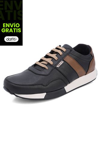 Tenis Hombre Negro-Miel Tellenzi 2823 Tellenzi