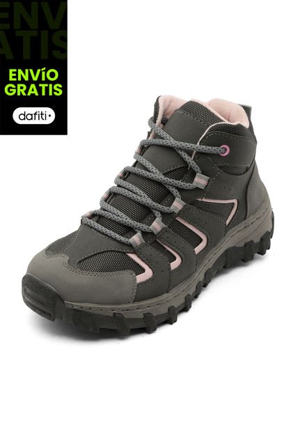 Bota Outdoor Mujer Gris-Rosa Tellenzi 8-1068
