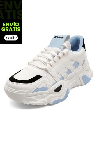 Tenis Mujer Blanco-Cielo Tellenzi 5017 Tellenzi