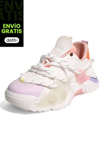 Tenis Dama Crema-Neon Tellenzi D651 Tellenzi