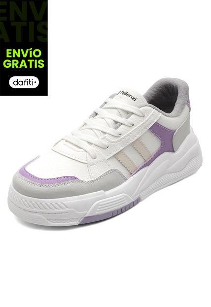 Tenis Dama Blanco-Lila Tellenzi 5038