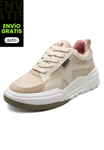 Tenis Dama Beige-Verde Tellenzi 554