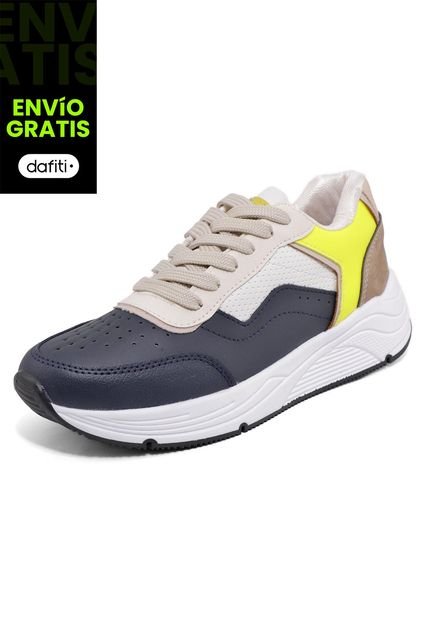 Tenis Dama Azul-Beige Tellenzi A-111