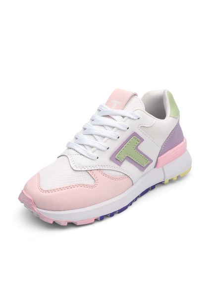 Tenis Sneakers Dama Blanco-Rosa Tellenzi 4844