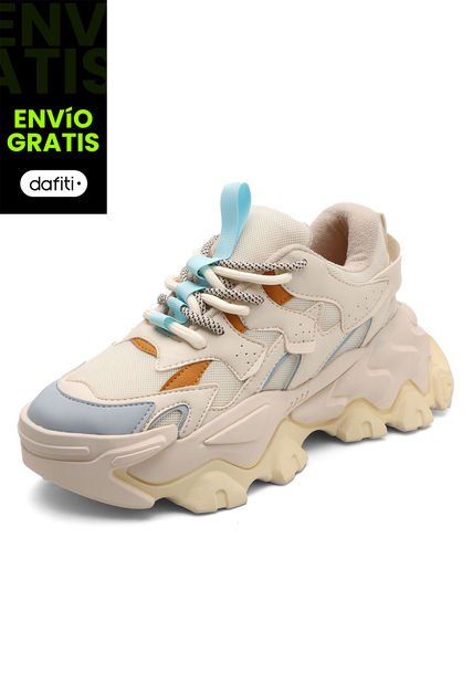 Tenis Sneakers Dama Crema Tellenzi D605