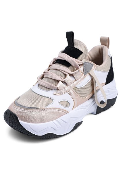 Tenis Sneakers Dama Champaña-Negro Tellenzi DP0025