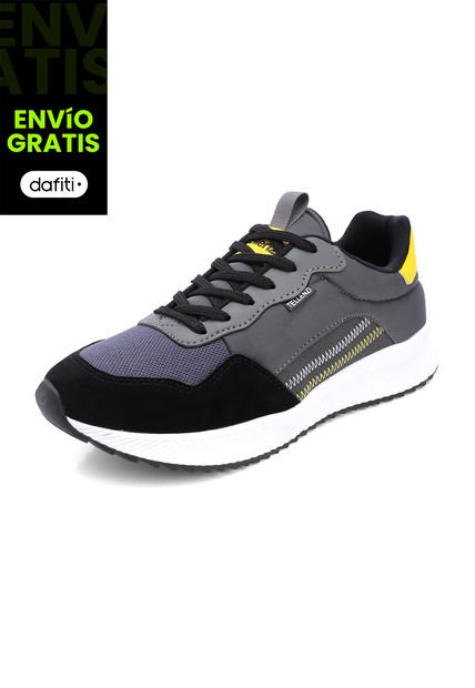 Tenis Hombre Negro-Gris Tellenzi 423