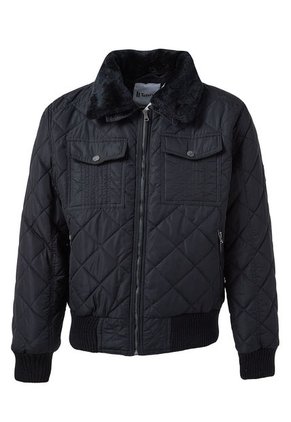 Chaqueta Hombre Acolchada Impermeable Cuello Ovejero Negro Tellenzi Aros