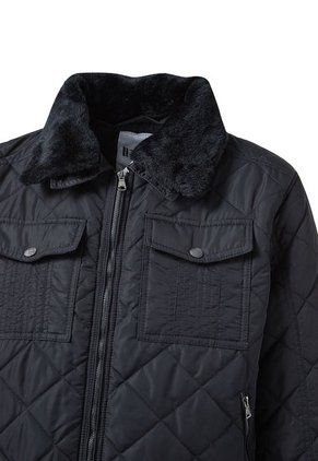Chaqueta Hombre Acolchada Impermeable Cuello Ovejero Negro Tellenzi Aros