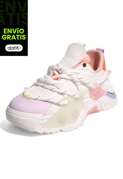 Tenis Dama Crema-Neon Tellenzi D651