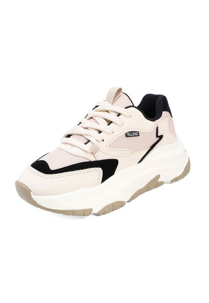 Tenis Sneakers Dama Beige Tellenzi 428