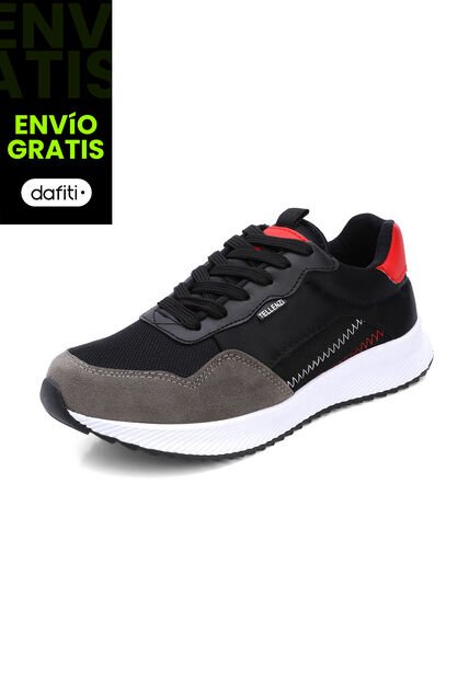 Tenis Hombre Negro-Rojo Tellenzi 423
