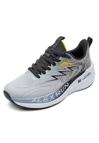 Tenis Running Hombre Gris-Amarillo Tellenzi H-032 Tellenzi