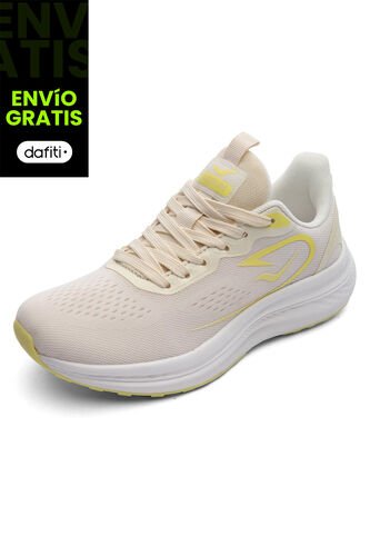 Tenis Running Mujer Beige-Amarillo Tellenzi D-051 Tellenzi