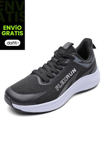 Tenis Running Hombre Negro-Gris Tellenzi H-052 Tellenzi