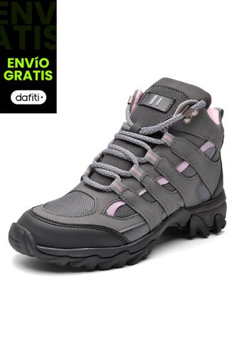 Bota Outdoor Mujer Gris-Rosa Tellenzi 9-2501 Tellenzi