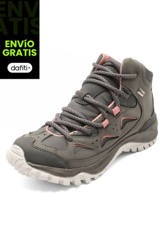 Bota Outdoor Mujer Gris-Rosa Tellenzi 2502 Tellenzi