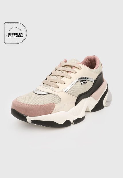 Tenis Lifestyle Dorado-Blanco-Tornasol Tellenzi