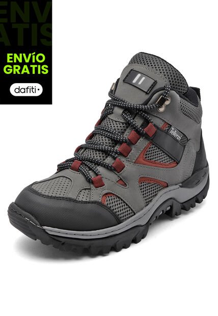 Bota Outdoor Hombre Gris-Rojo Tellenzi 9-101