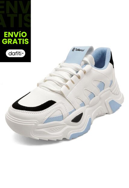 Tenis Mujer Blanco-Cielo Tellenzi 5017
