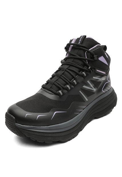 Bota Outdoor Mujer Negro-Lila Tellenzi 2677