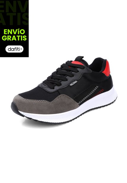 Tenis Hombre Negro-Rojo Tellenzi 423